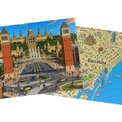 Barcelona — City + Map Puzzle Set