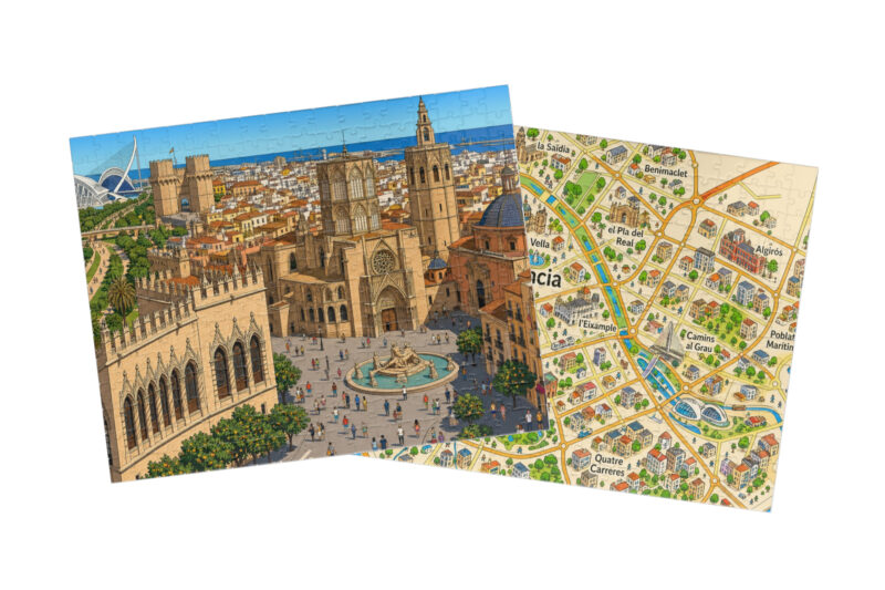Valencia — City + Map Puzzle Set