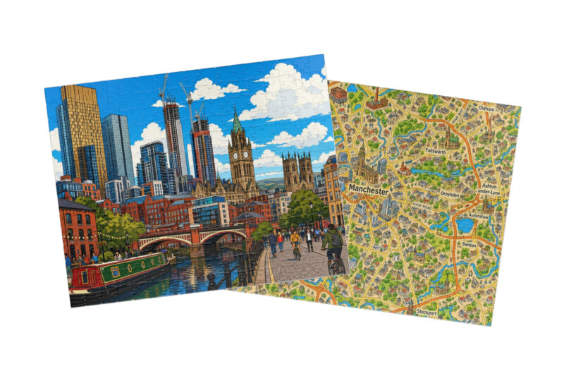 Manchester — City + Map Puzzle Set