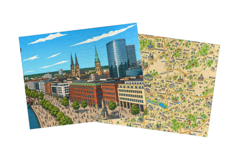 Dortmund — City + Map Puzzle Set