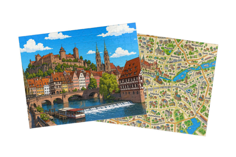 Nuremberg — City + Map Puzzle Set