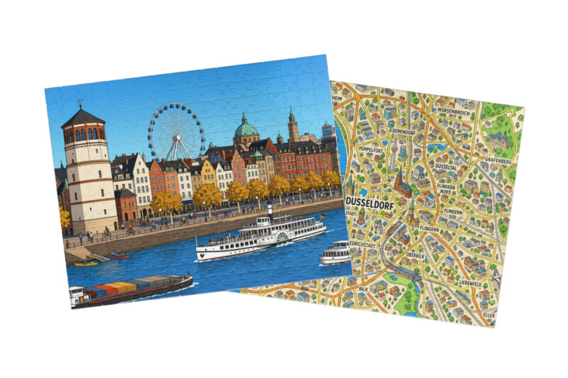 Düsseldorf — City + Map Puzzle Set