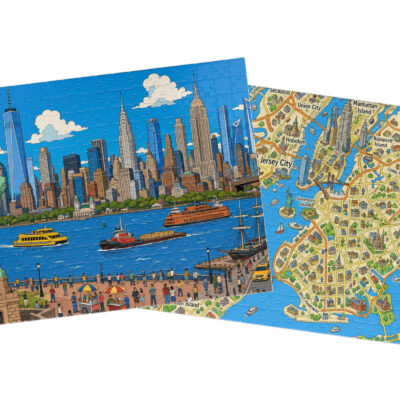 New York — City + Map Puzzle Set