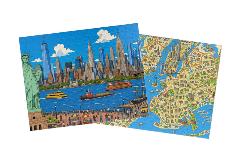New York — City + Map Puzzle Set