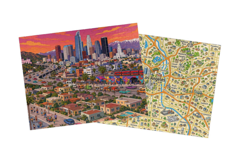 Los Angeles — City + Map Puzzle Set