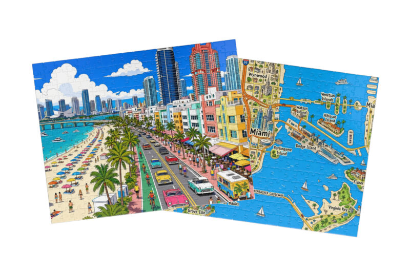 Miami — City + Map Puzzle Set