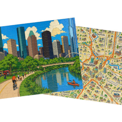 Houston — City + Map Puzzle Set
