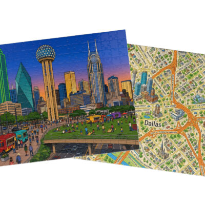 Dallas — City + Map Puzzle Set
