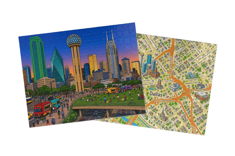 Dallas — City + Map Puzzle Set