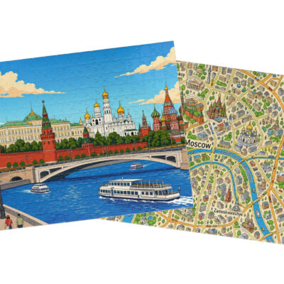 Moscow — City + Map Puzzle Set