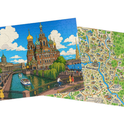 Saint Petersburg — City + Map Puzzle Set