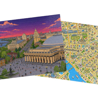 Novosibirsk — City + Map Puzzle Set