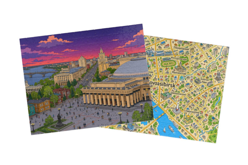 Novosibirsk — City + Map Puzzle Set