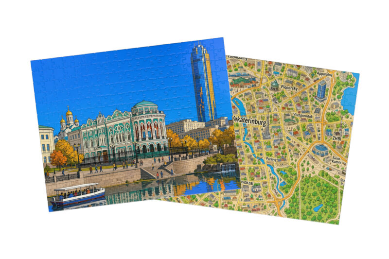 Yekaterinburg — City + Map Puzzle Set