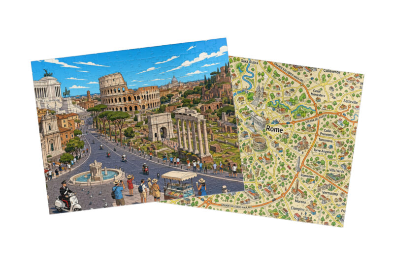Rome — City + Map Puzzle Set