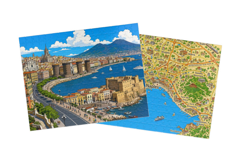 Naples — City + Map Puzzle Set
