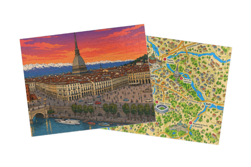 Turin — City + Map Puzzle Set
