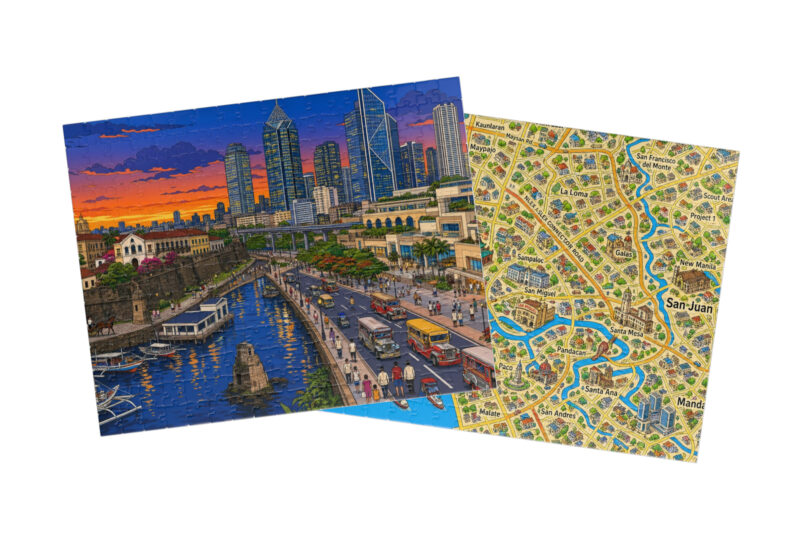 Manila — City + Map Puzzle Set
