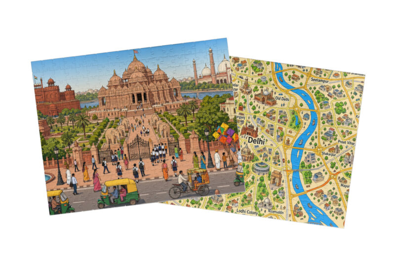 Delhi — City + Map Puzzle Set