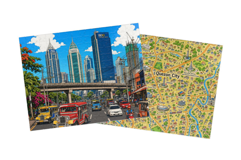 Quezon City — City + Map Puzzle Set