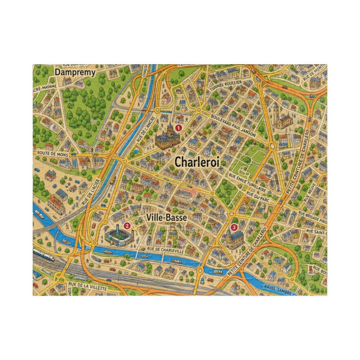 Charleroi map puzzle