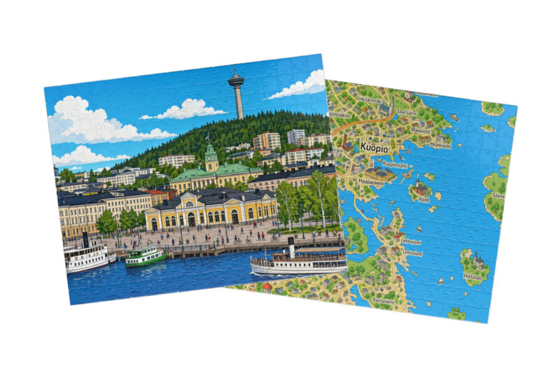 Kuopio — City + Map Puzzle Set