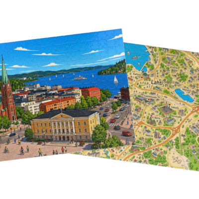 Lahti — City + Map Puzzle Set