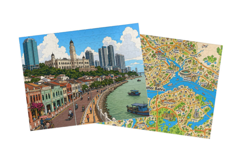 Johor Bahru — City + Map Puzzle Set