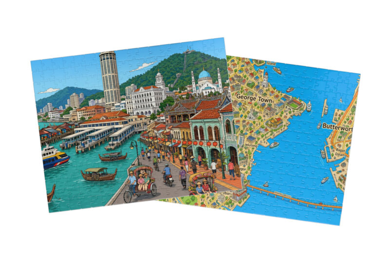 George Town — City + Map Puzzle Set