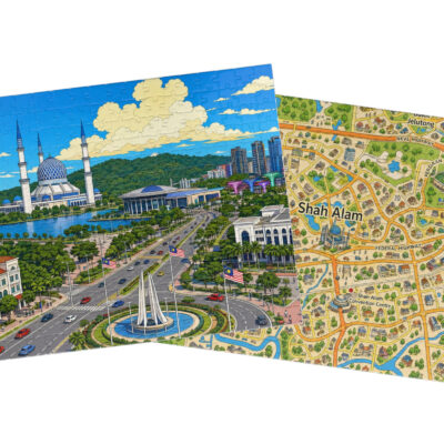 Shah Alam — City + Map Puzzle Set