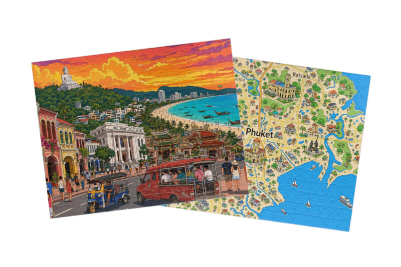 Phuket — City + Map Puzzle Set