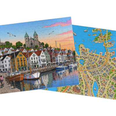 Stavanger City + Map Puzzle Set