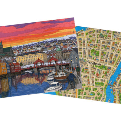 Trondheim City + Map Puzzle Set
