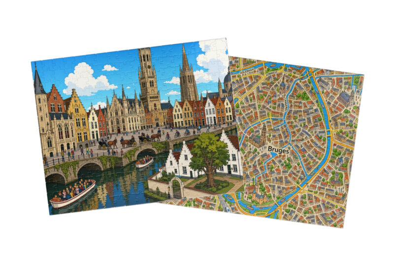 Bruges — City + Map Puzzle Set