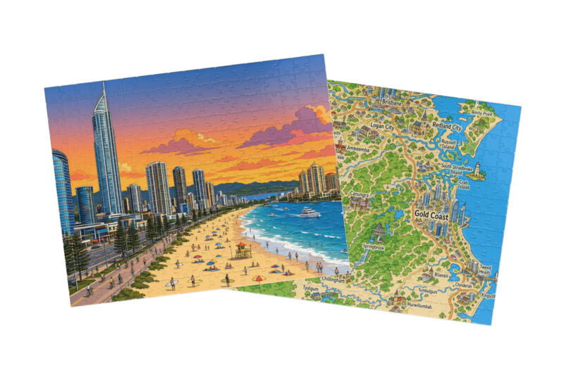 Gold Coast — City + Map Puzzle Set