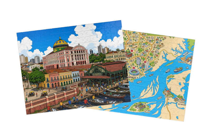 Manaus — City + Map Puzzle Set