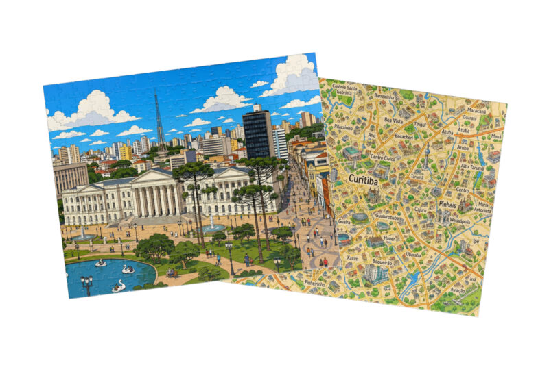 Curitiba — City + Map Puzzle Set