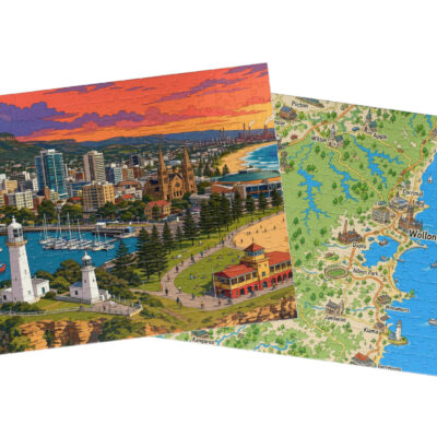 Wollongong — City + Map Puzzle Set