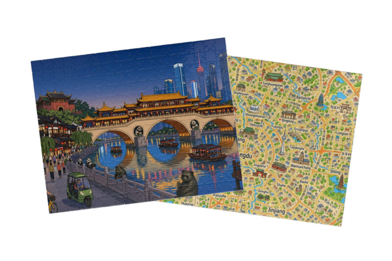 Chengdu — City + Map Puzzle Set