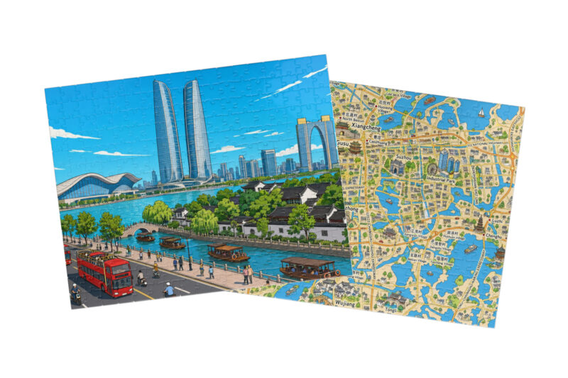 Suzhou — City + Map Puzzle Set