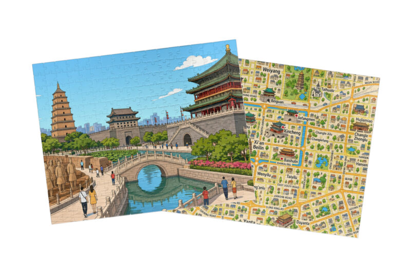 Xi’an — City + Map Puzzle Set