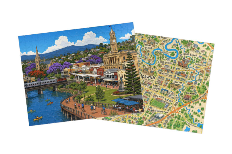 Ipswich — City + Map Puzzle Set