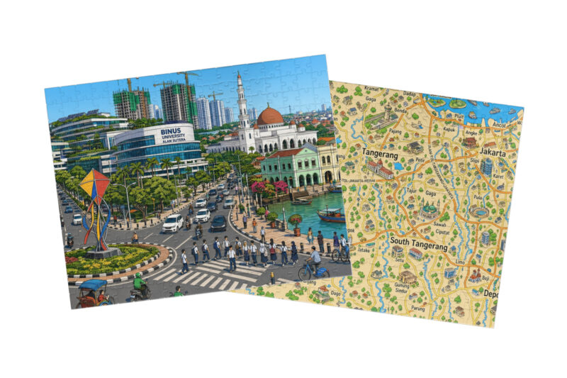Tangerang — City + Map Puzzle Set