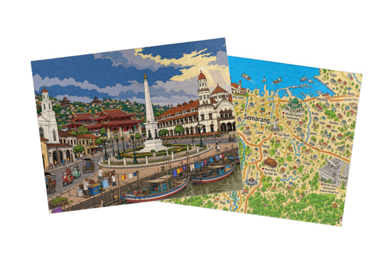 Semarang — City + Map Puzzle Set