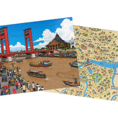 Palembang — City + Map Puzzle Set