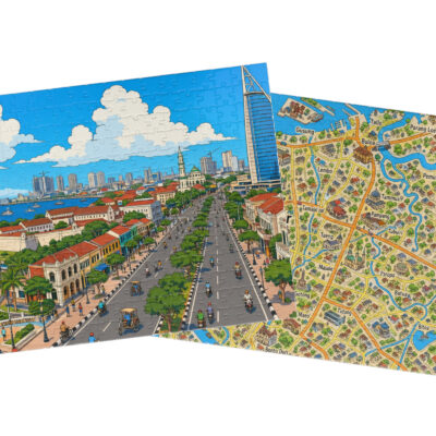 Makassar — City + Map Puzzle Set