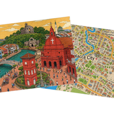 Malacca — City + Map Puzzle Set