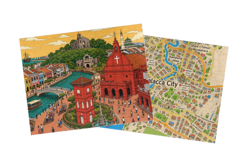 Malacca — City + Map Puzzle Set