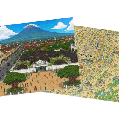Yogyakarta City + Map Puzzle Set