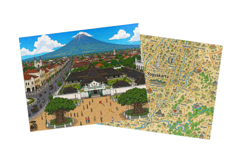 Yogyakarta City + Map Puzzle Set
